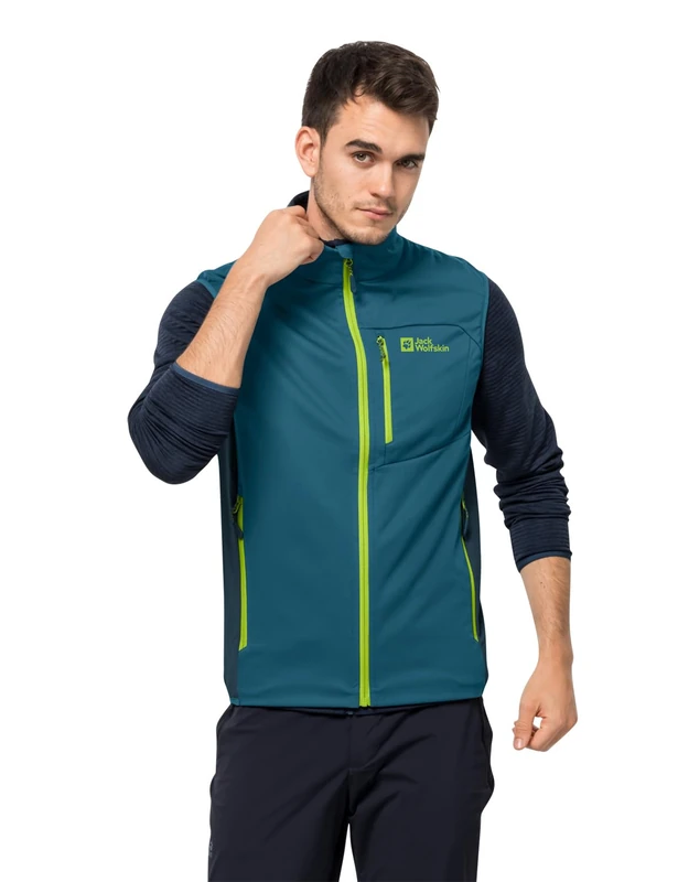 Jack Wolfskin Men's Highest Peak Vest M Vest, Blue Daze, S, Blue Daze, S