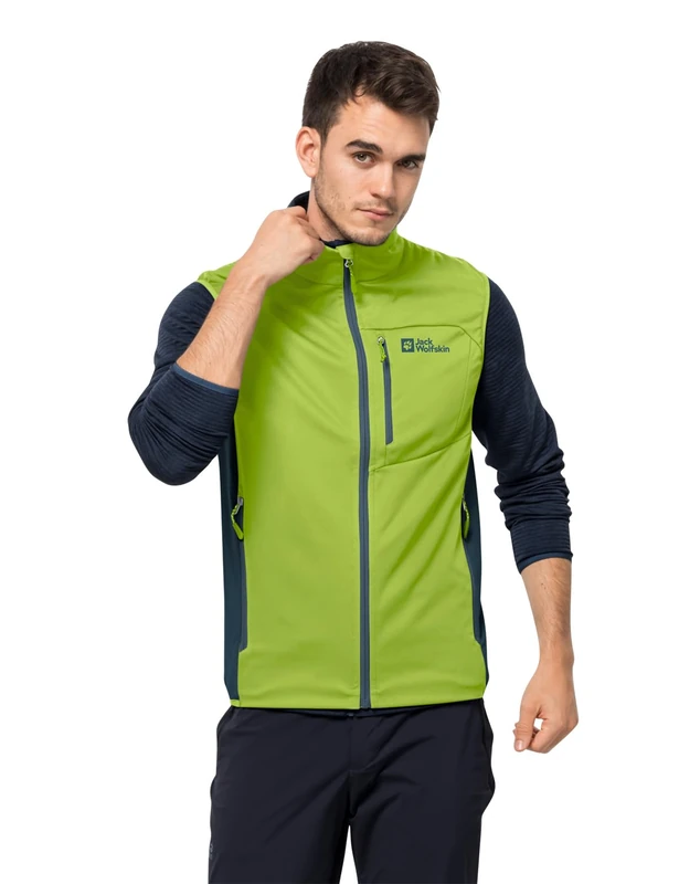 Jack Wolfskin Men's Highest Peak Vest M Vest, Fresh Green, XL, Fresh Green, XL
