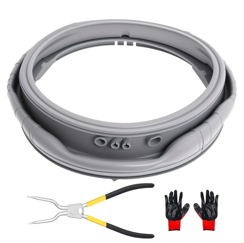 Upgraded MDS47123619 Door Gasket Compatibile with LG Front-Load Washing Machines wm3270cw wm3500cw, Washer Door Boot Seal with 383EER4001A Washer Spring Expansion Removal Tool