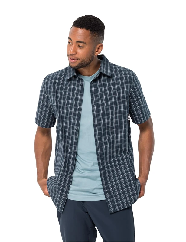Jack Wolfskin Hot Springs Shirt M Short-sleeved shirt Night Blue Checks. M - Image 1