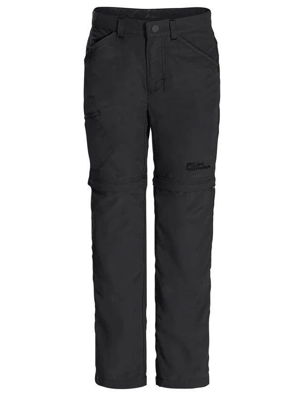 Jack Wolfskin SAFARI ZIP OFF PANTS K, Unisex children Outdoor trousers, black, 152 - - Image 1