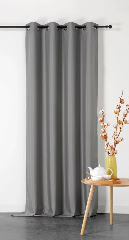 LINDER M1-135 x 240 cm - Grey Fireproof Double Curtain
