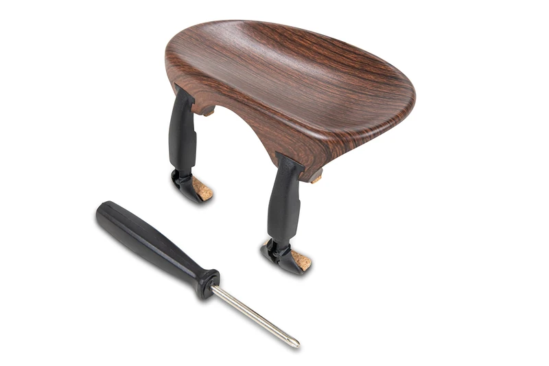 Wittner Chinrest, centre-mounted chinrest Violin 4/4, high-tech plastic, anatomically shaped, allergy-tested, with screwdriver, rosewood coloured, Made in Germany, 253111P