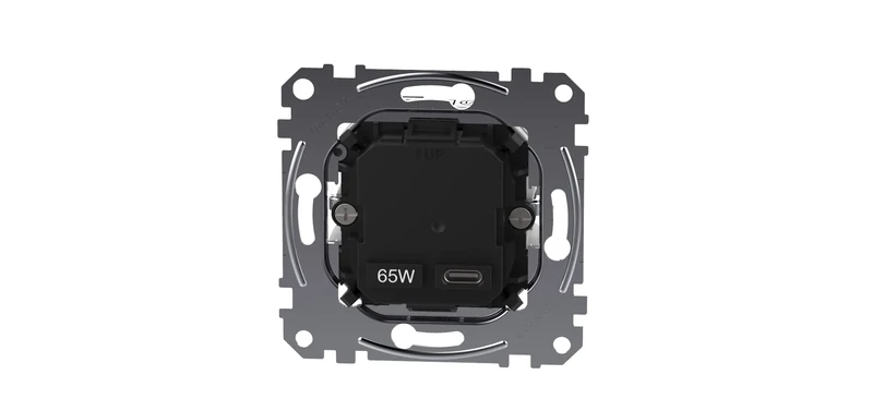 USB Charging Station Insert Type 1 x USB C with Power Delivery Technology and 65 W Charging Power