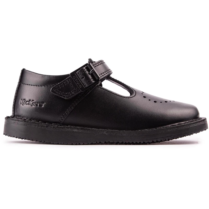 Kickers Kopi Heart T Bar Shoes UK 7 Black