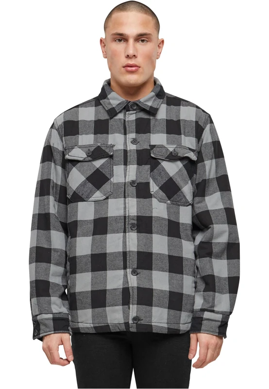 Brandit Lumber Jacket, Color: blk+charco, Size: L