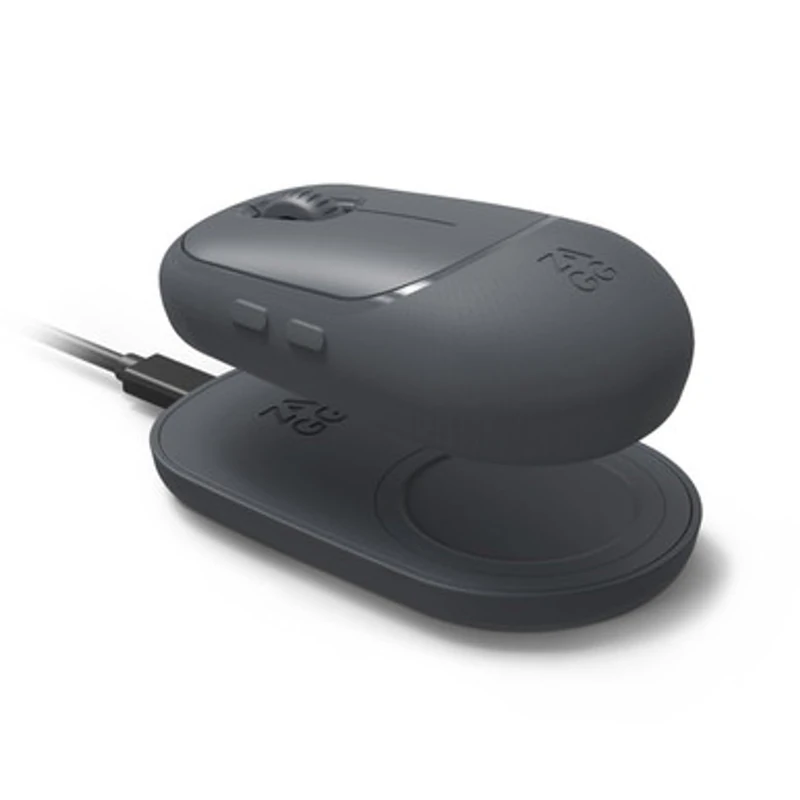 ZAGG Pro Mouse W/Wireless Charging Pad, Universal, No Batteries, Charges with Use, Charcoal