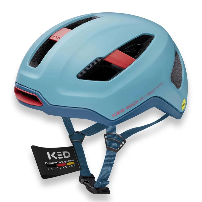 KED Youth Adult Reach AR-1 Bicycle Helmet, Ocean Crimson Red Matt, M (54-58 cm) - Image 1