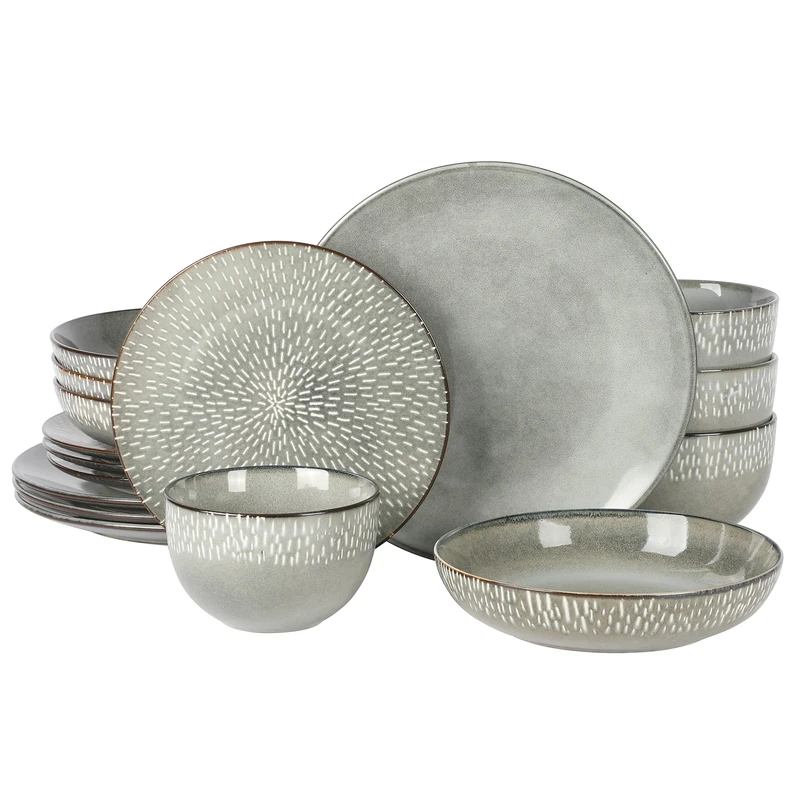 Gibson Elite Matisse 16-Piece Dinnerware Set - Green - Image 1