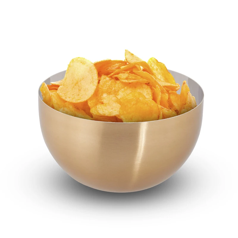 Relaxdays Round Serving Bowl, Gold/Silver, 15 cm