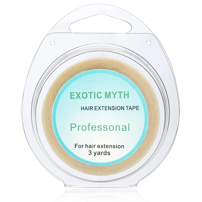 EXOTIC MYTH More than 3 months hold time Double Sided Hair Extension Tape hair tape (10mmx3yards, White) - Image 1
