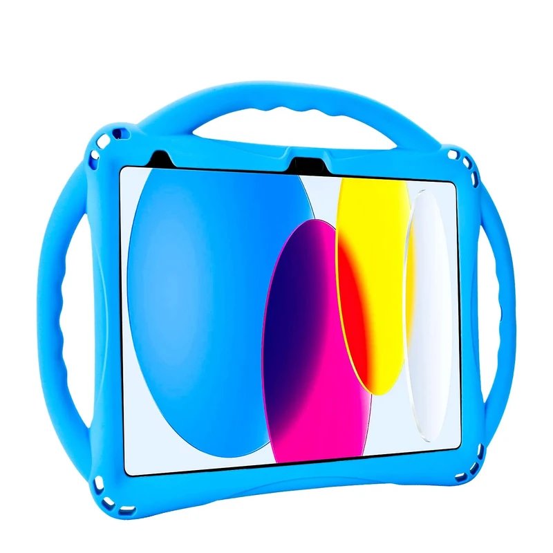 TopEsct Kids Case for iPad (A16) 11th Gen 11" 2025, iPad 10th Gen 10.9" 2022, Built in Kickstand, Silicone Shockproof Cover Comes with Strap (Blue)