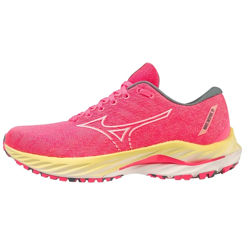 Mizuno Women's Wave Inspire 19 running, H Vpink Swhite Luminous, 5 UK