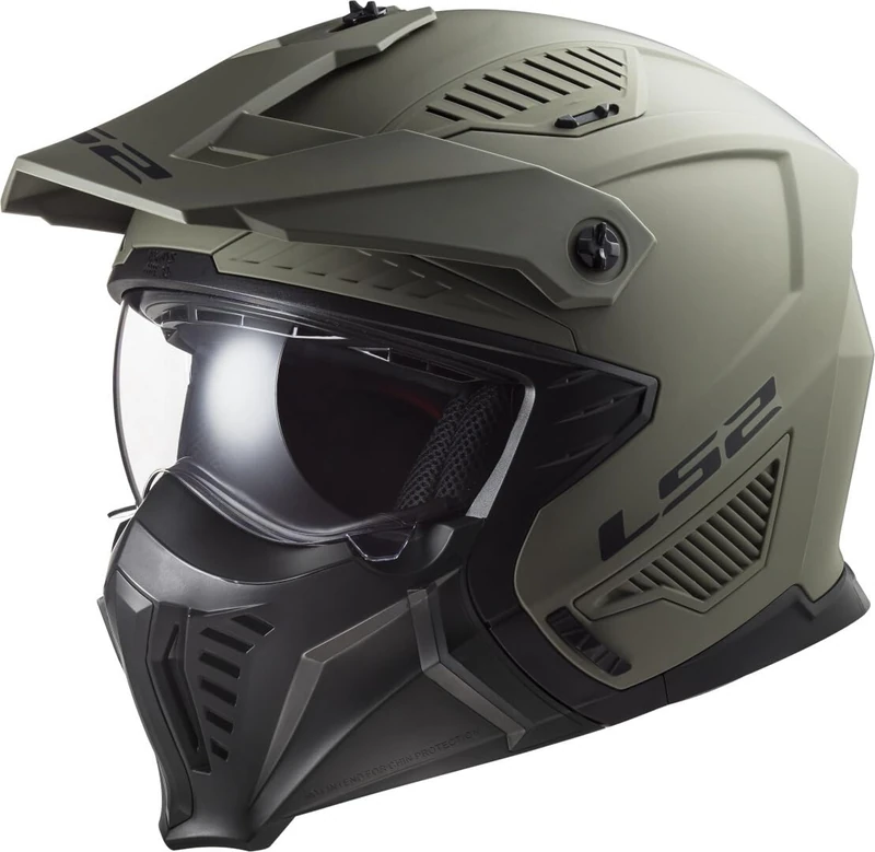 LS2 Motorcycle Helmet OF606 DRIFTER MATT SAND - Open Faced With Removable Mask - XXL (63-64cm)