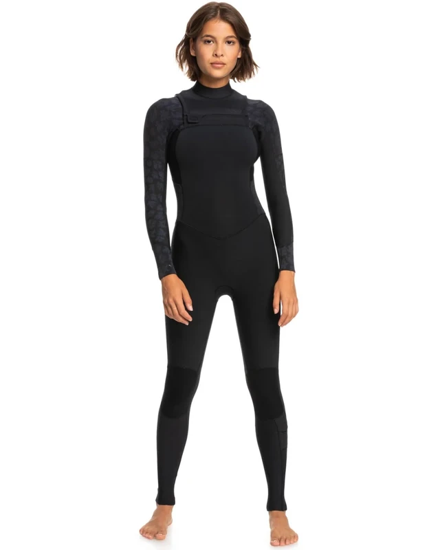 Roxy Chest Zip Wetsuit 4/3 SWELL SERIES FZ GBS Young Womens Black 8T