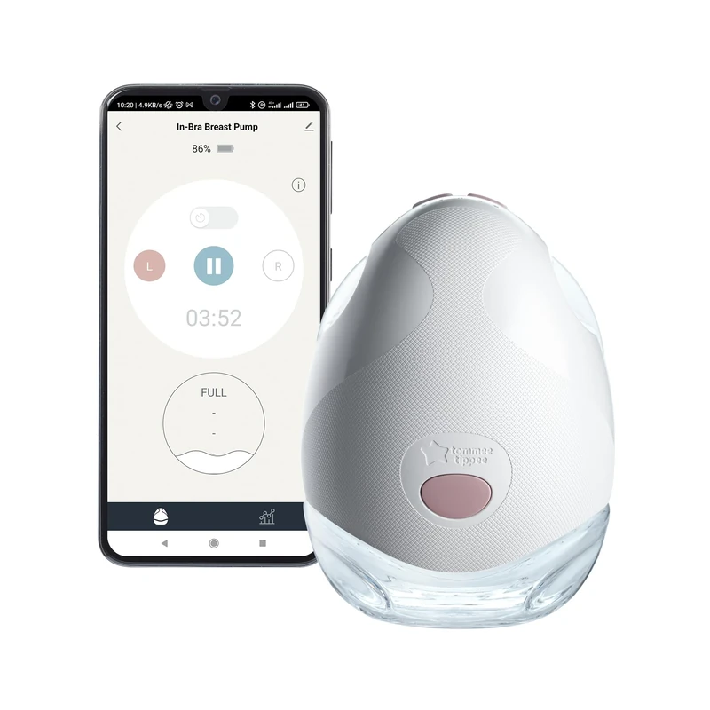 Tommee Tippee Made for Me Single Electric Wearable Breast Pump, Hands-Free, in-Bra Breastfeeding Pump, Portable and Quiet, 1 Massage and 8 Express Modes, 4-Hour Battery Life