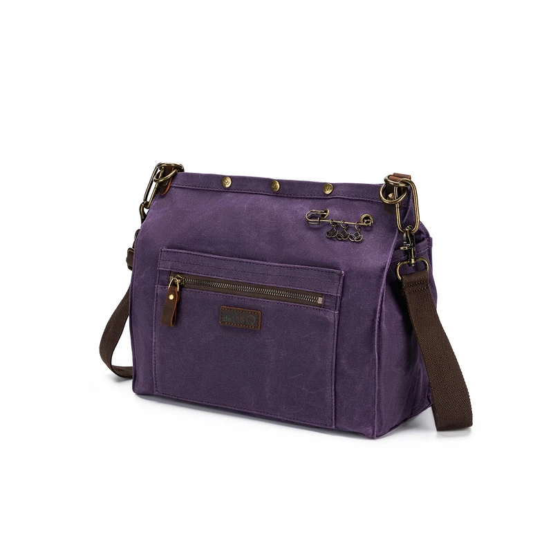 Della Q Makers 3-in-1 Rucksack Canvas Bag - Handmade Bag for Knitting or Crocheting Projects, Purple, 32cm x 15cm x 28cm - 1 Piece - Image 1