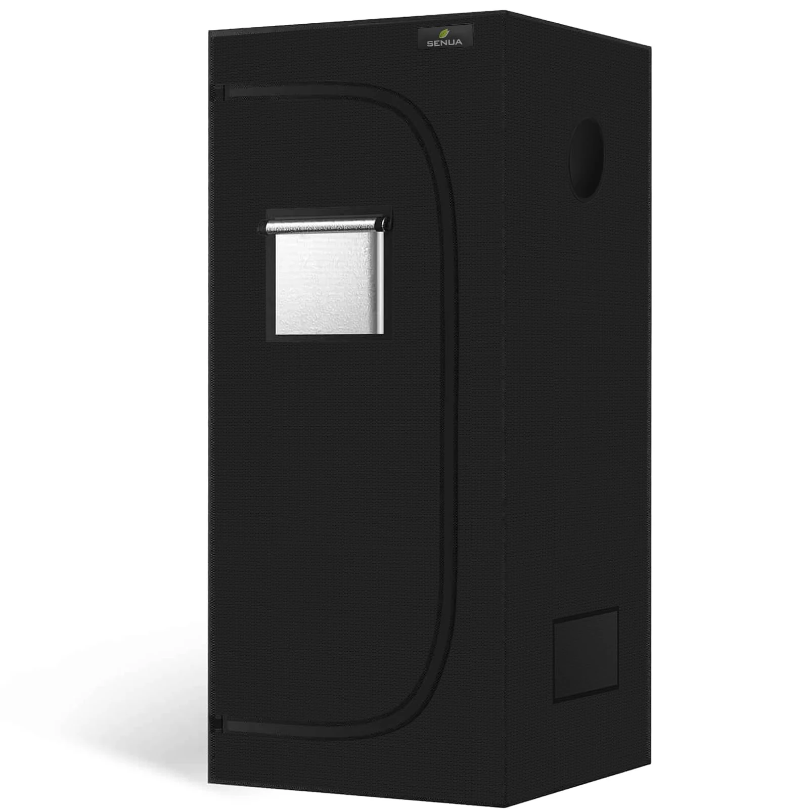 Senua 600D Mylar Hydroponic Water-Resistant Grow Tent with Observation Window and Removable Floor Tray, Tool Bag for Indoor Plant Seedling, Propagation, Blossom, etc (80 x 80 x 160 cm)