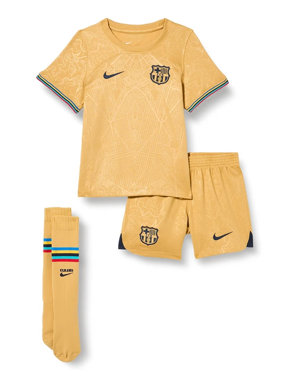 FC Barcellona DJ7900 Season 2022/23 Official Baby Set Unisex Club Gold/Obsidian XS