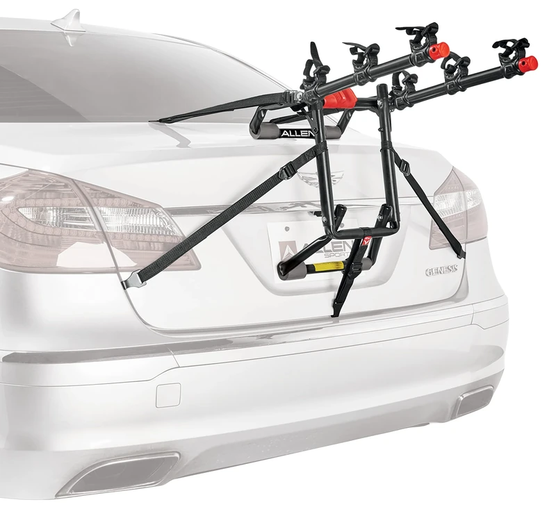 Allen Sports Deluxe+ 3-Bike Trunk Mounted Carrier, Model QS3, Black