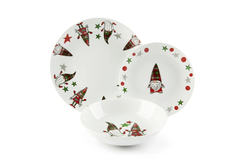 Excelsa Tartan Gnome Dinner Set 18 Pieces 65504