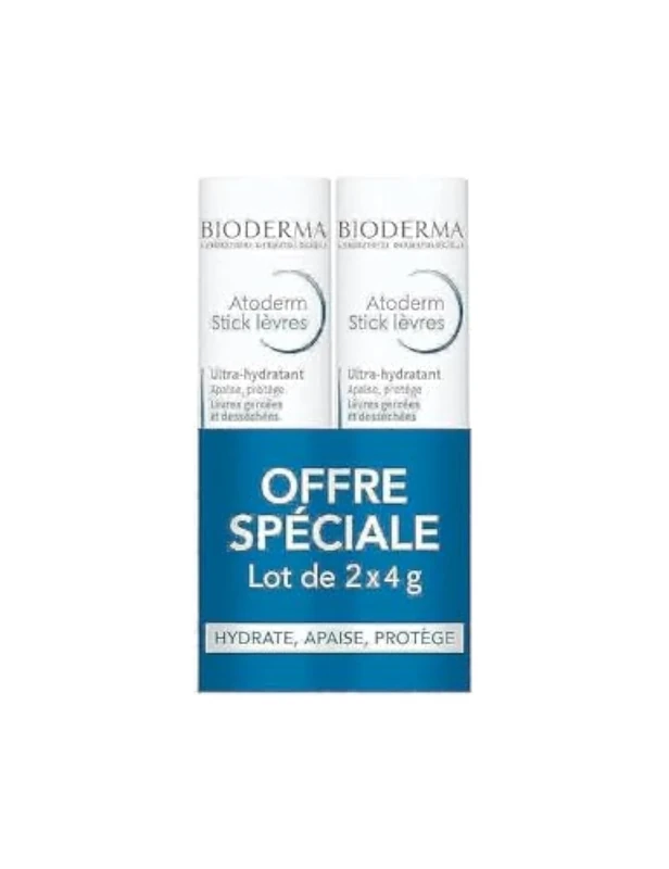 Bioderma Atoderm Ultra-Hydrating Lip Stick Lot of 2 x 4g