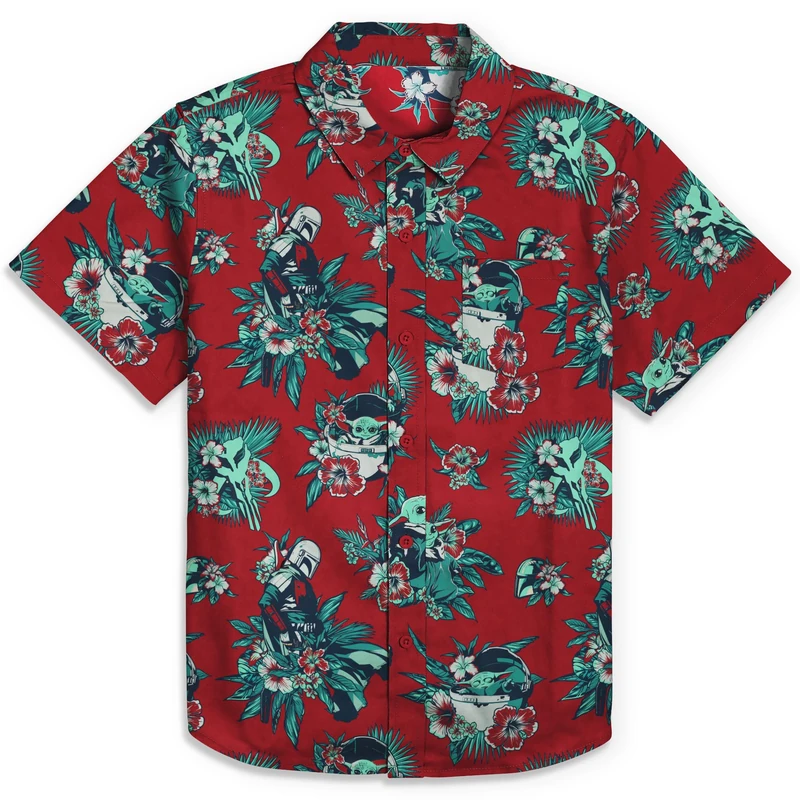 Star Wars Men's Button Down Shirt, Red, 2X
