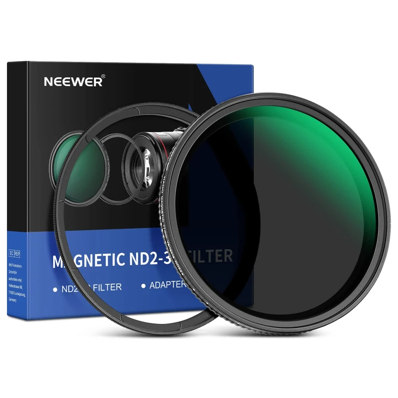 NEEWER 77mm Magnetic Variable ND Filter ND2-ND32(1-5 Stops) with Magnetic Adapter Ring, HD Adjustable Neutral Density Filter with Water Repellent Double Sided 30 Layer Coatings, No X Cross - Image 1