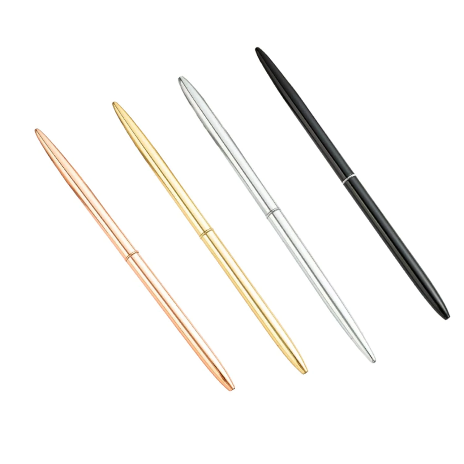 Metal Ballpoint Pen,4Pcs Heads Rotation Black Ink Pen Classic Business Office Ballpoint Pen Nice Pens for Men & Women Retractable Ball point Pens Slim Ballpoint Pens for Office School Business