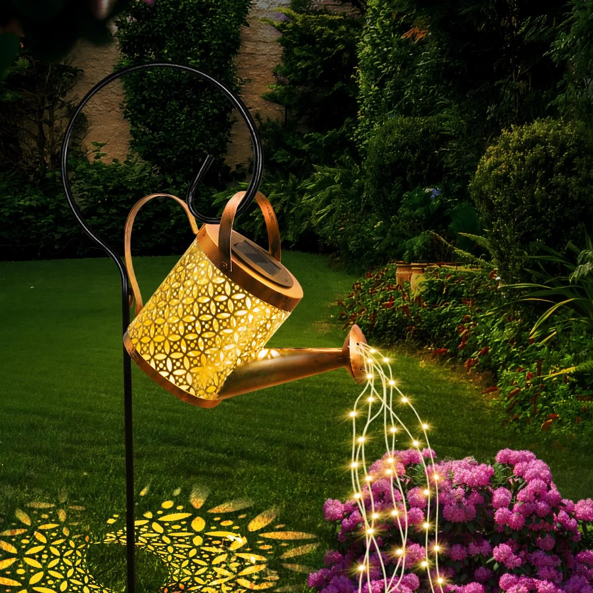 GLOBAL GOLDEN Solar Watering Can Light, LED Solar String Lights Waterproof Dual Mode Water Can Lights for Garden Patio Yard Pathway Lantern Plant Decoration