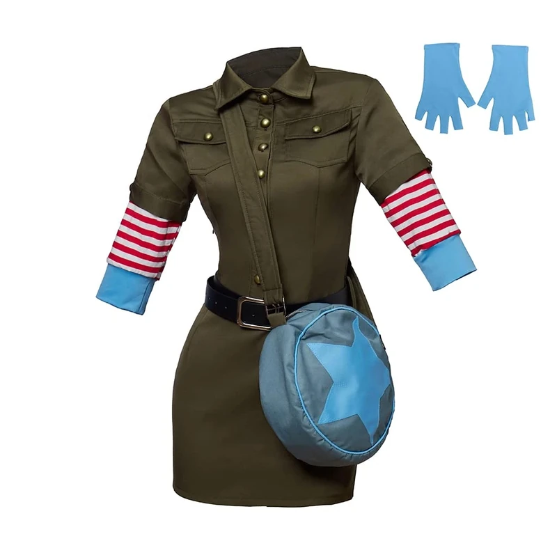 Ramona Flowers Cosplay Costume Sexy Cargo Dress Outfit with Star Circle Messanger Bag for Women (multicoloured, XL) - Image 1