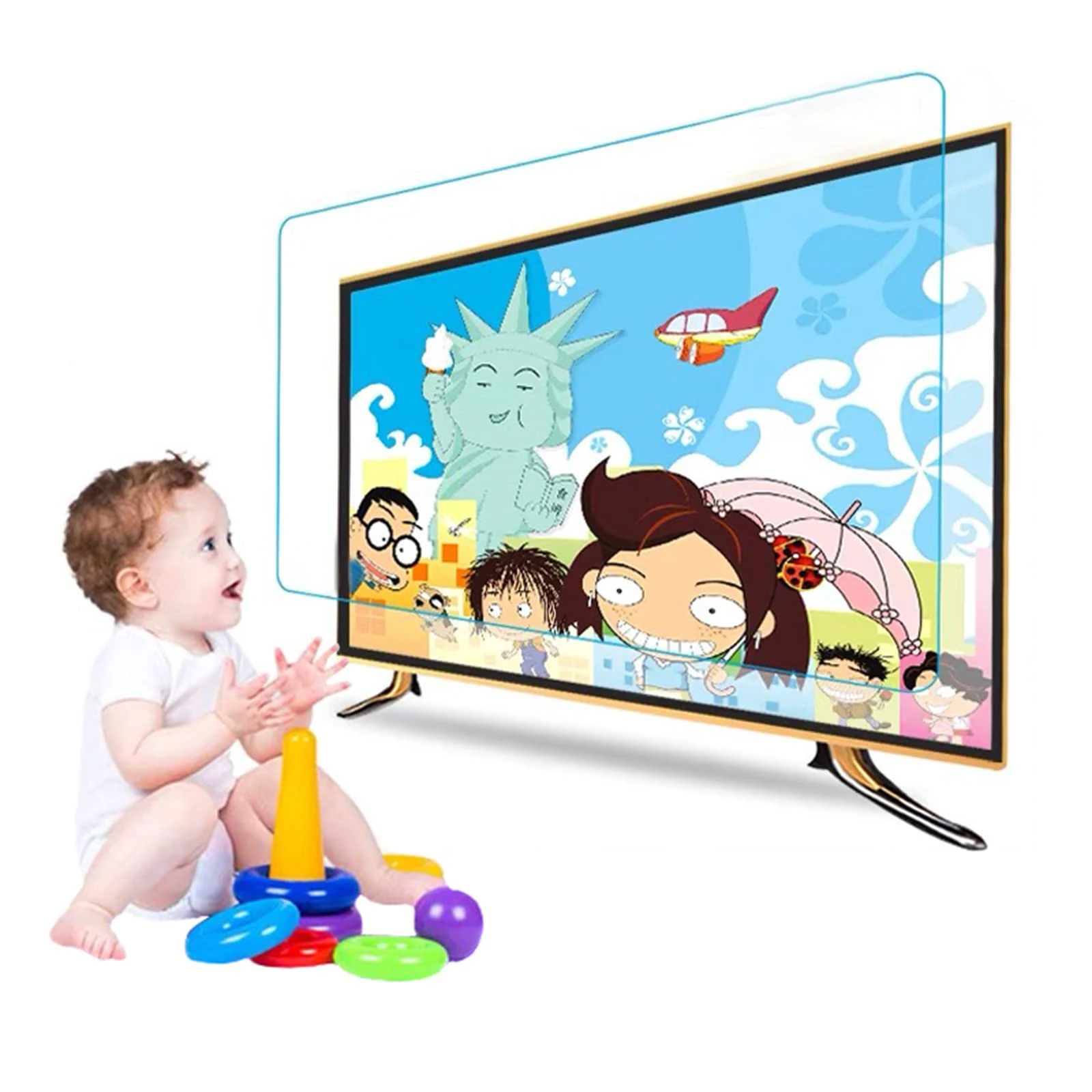 Household TV Screen Protector Filter, Anti Blue Light/Anti Glare/Anti Scratch Matte Protective Film, for 32"-75" LCD 4K QLED HDTV,70in(1563x908mm)