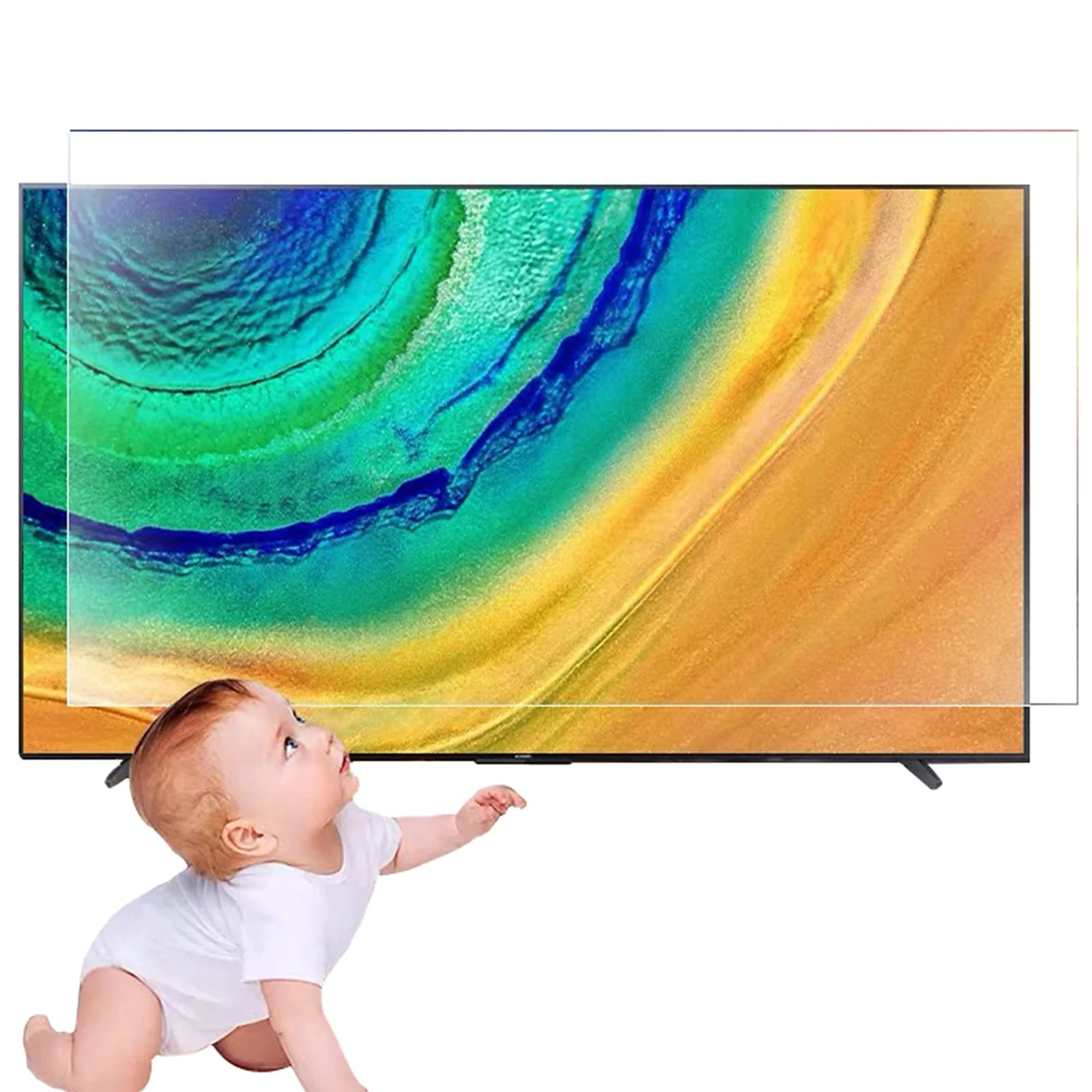 Household 32-75 In TV Screen Protector, Anti Blue Light/Anti Scratch/Anti-Fingerprint Film, Reduce Glare Reflection and Eyes Strain, for LCD, 4K OLED & HDTV Displays,65in (1440x809)