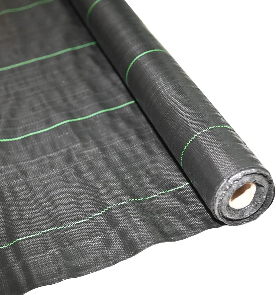 Ram® Heavy Duty Weed Fabric Control Weed Control Fabric Ground Cover Membrane UV Stabilised Weed Fabric For Patios Garden Flower Beds Landscaping (2M X 10M) - Black