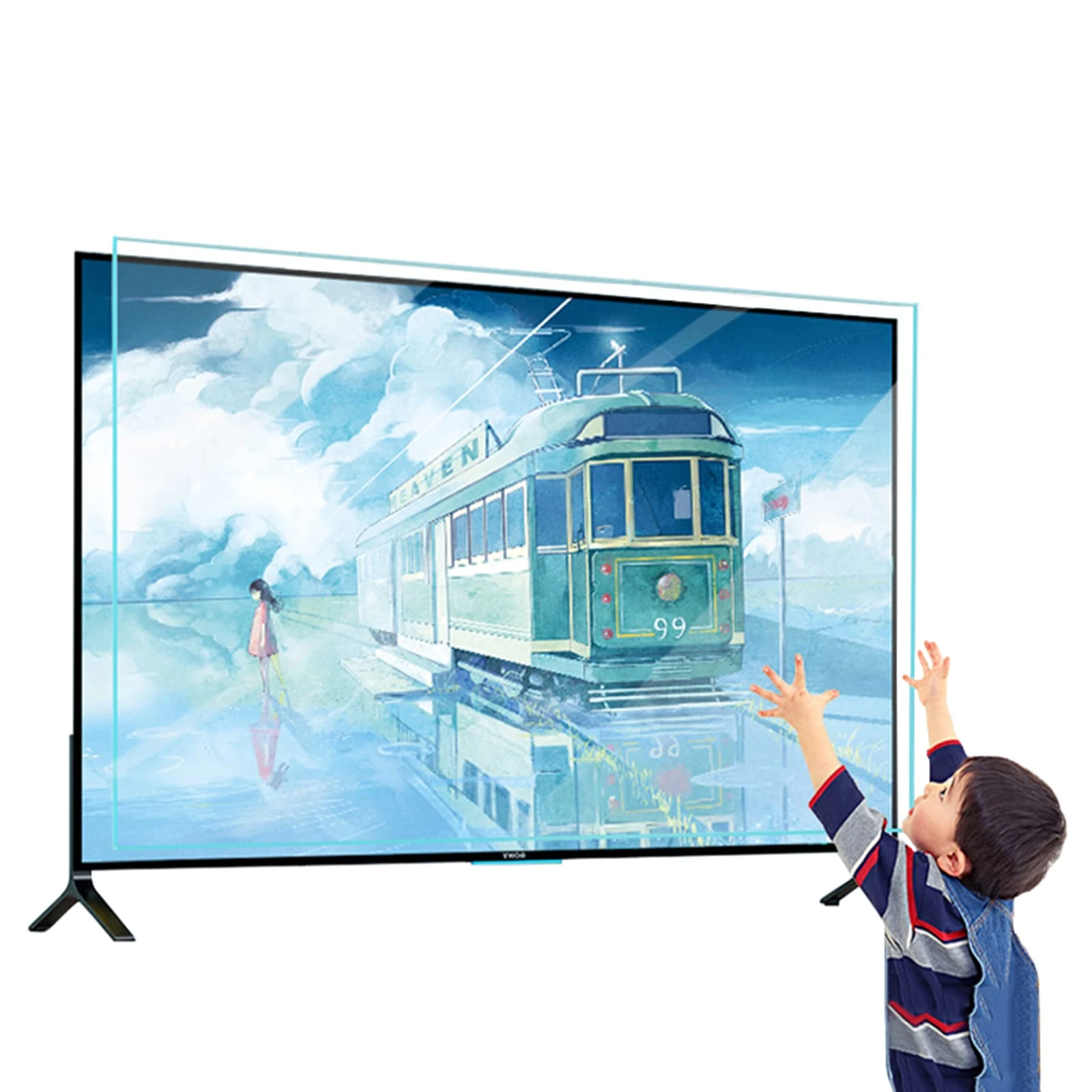 Household Anti-Blue Light TV Screen Protector, Frosted Anti Glare/Anti-Scratch/Dustproof Filter Film Reduce Eye Fatigue, for LCD, OLED & QLED 4K HDTV,65in(1429x804mm)