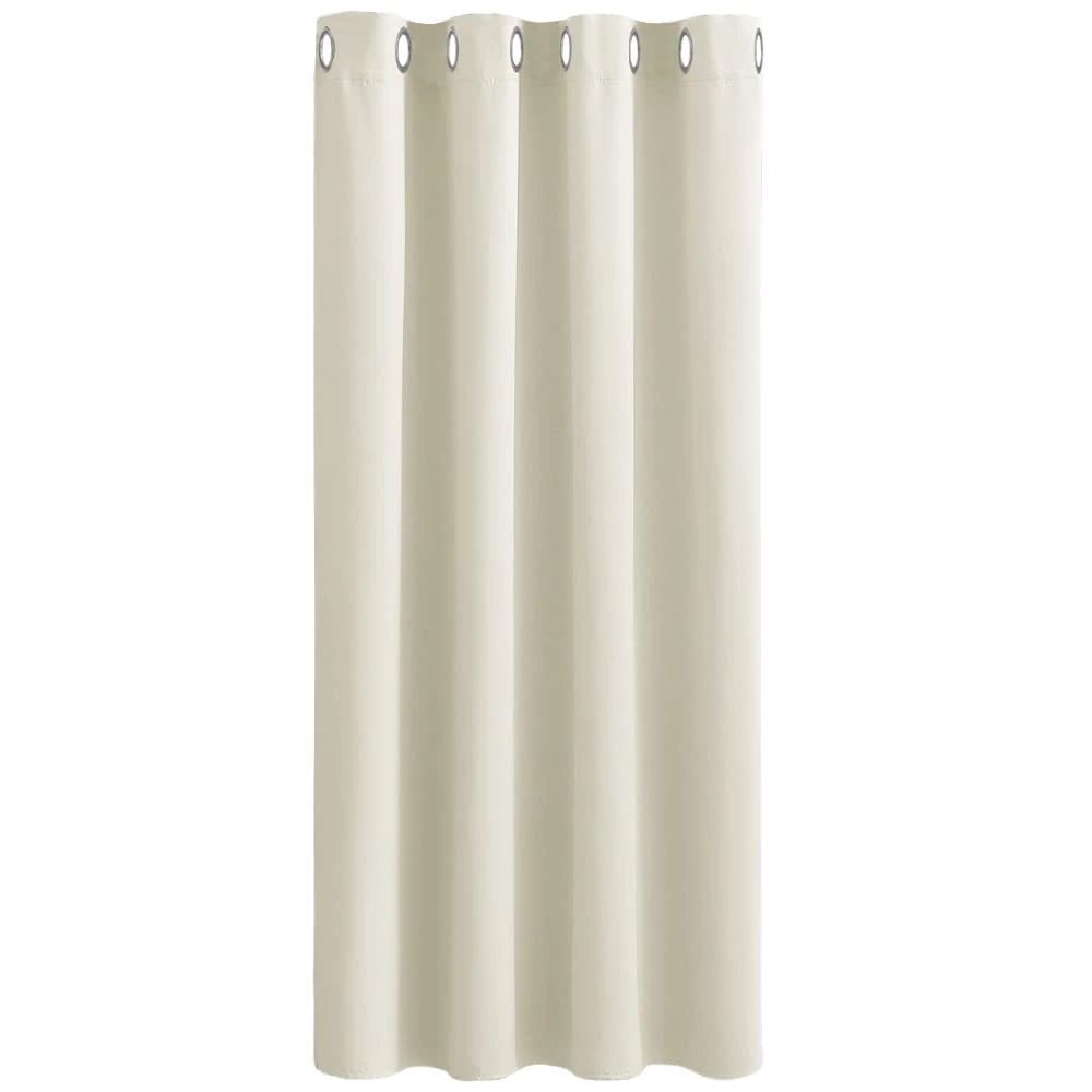 PONY DANCE Single Blackout Curtain for Living Room - Short Thermal Curtain Room Darkening & Privacy Protection for Small Window, 52 inch x 54 inch, 1 Panel, Light Beige