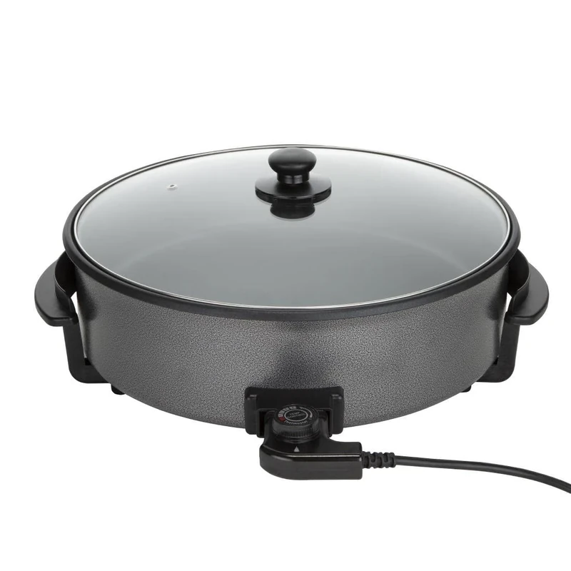 Caterlite Deep Multi Cooker in Grey with Toughened Glass Lid - 1.5kW - 90 mm