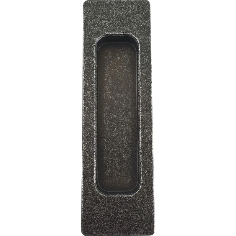 HALCÖ Shell Handle, Long, Sliding Door Handle Without Screw Holes, Inlet Handle for Sliding Doors, galvanised Iron, Black