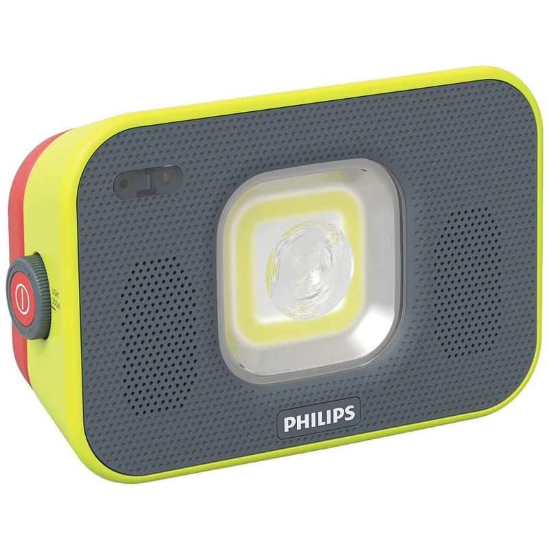PHILIPS LED Work Light Xperion 6000 Flood Audio, Rechargeable LED floodlight with zoomable and dimmable Light, Bluetooth Speaker, 1000lm, Motion Detection, Power Bank Function