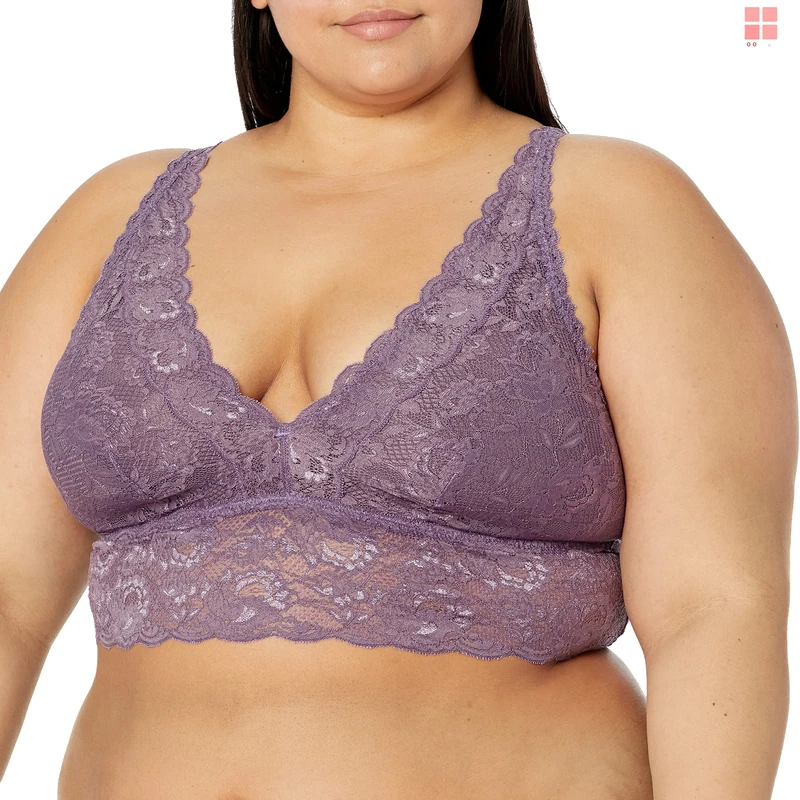 Cosabella Women's Plus Size Say Never Extended Plungie Bralette, Himalayan Sky, 3X