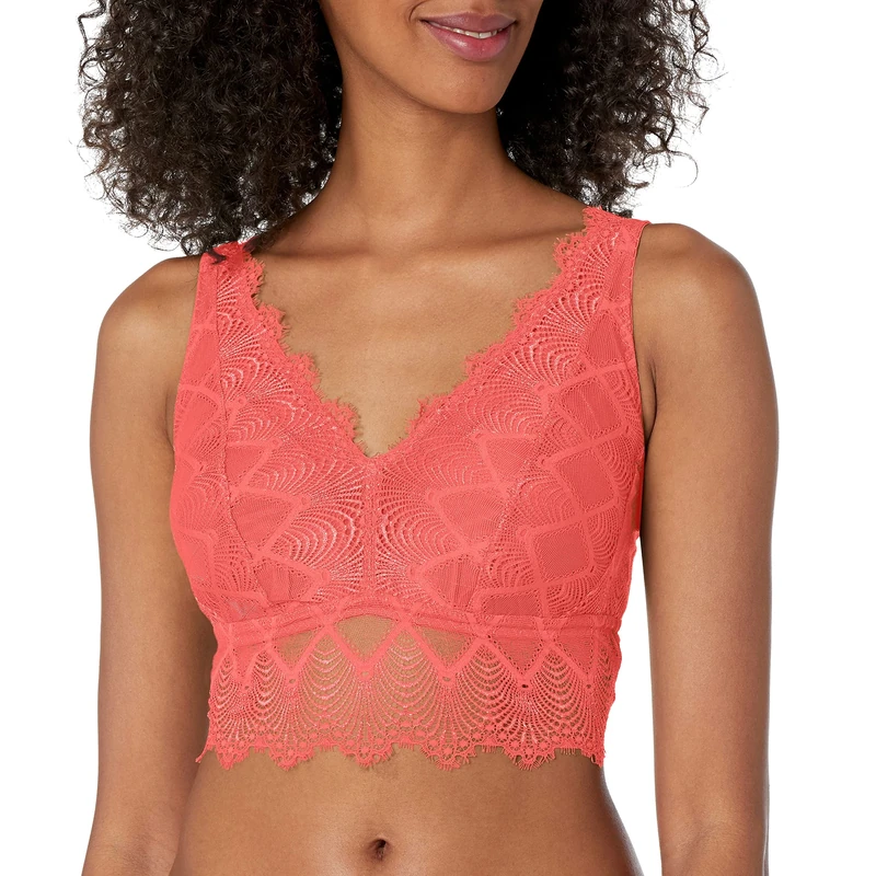 Cosabella Women's Allure Curvy Plunge Bralette Bra, Rossa, M