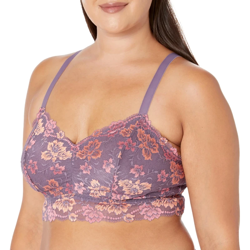 Cosabella Women's Plus Size Savona Extended Longline Bralette, Himalayan Sky/Rampur Sunset, 3X