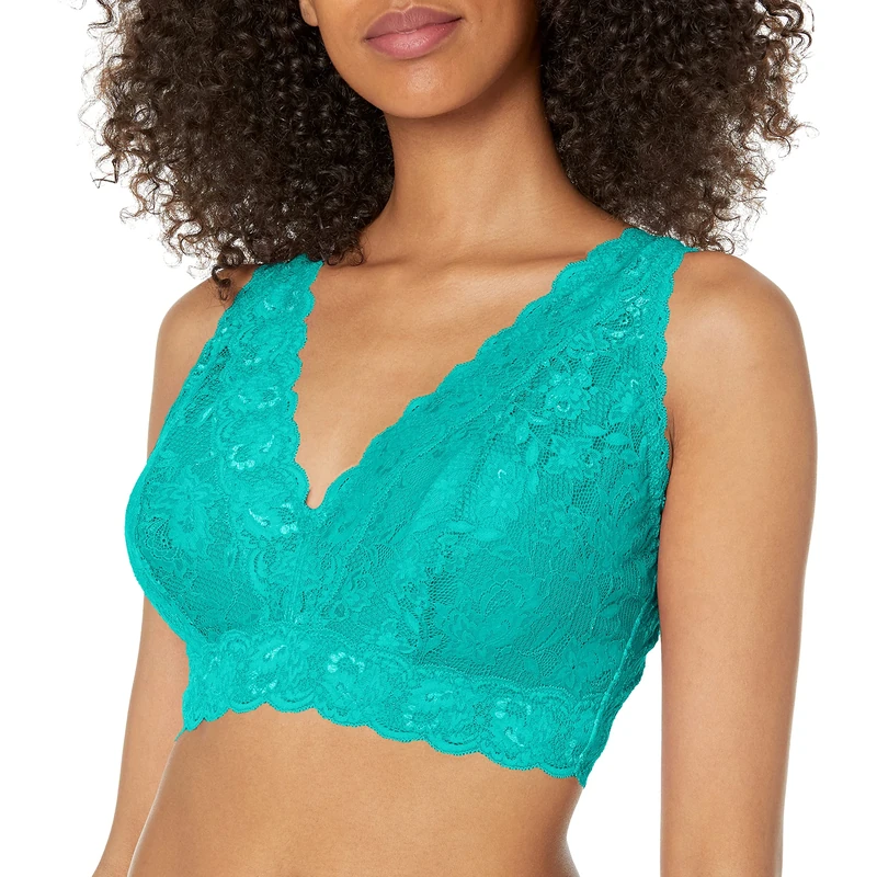 Cosabella Women's Say Never Ultra Curvy Plungie Longline Bralette Plunge Bra, Opaque, Andaman Sea, S