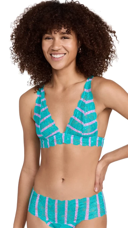 Cosabella Women's Never Say Never Printed Tall Tri Bralette, Andaman Stripe, M
