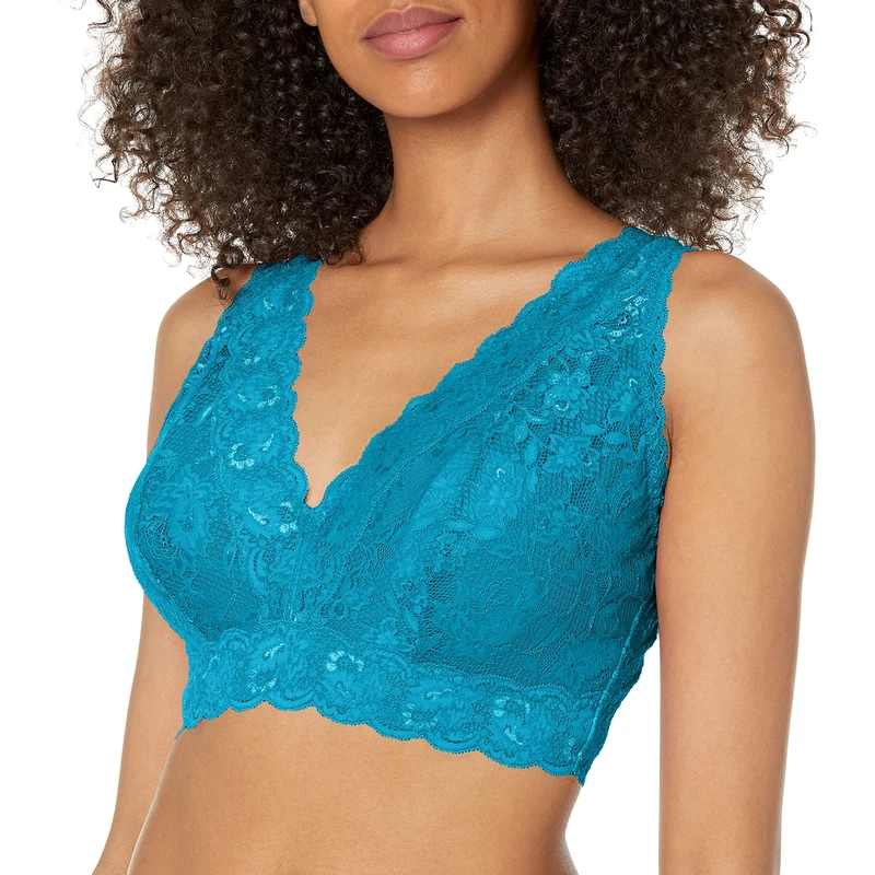 Cosabella Women's Say Never Ultra Curvy Plungie Longline Bralette Plunge Bra, Udaipur Blue, M