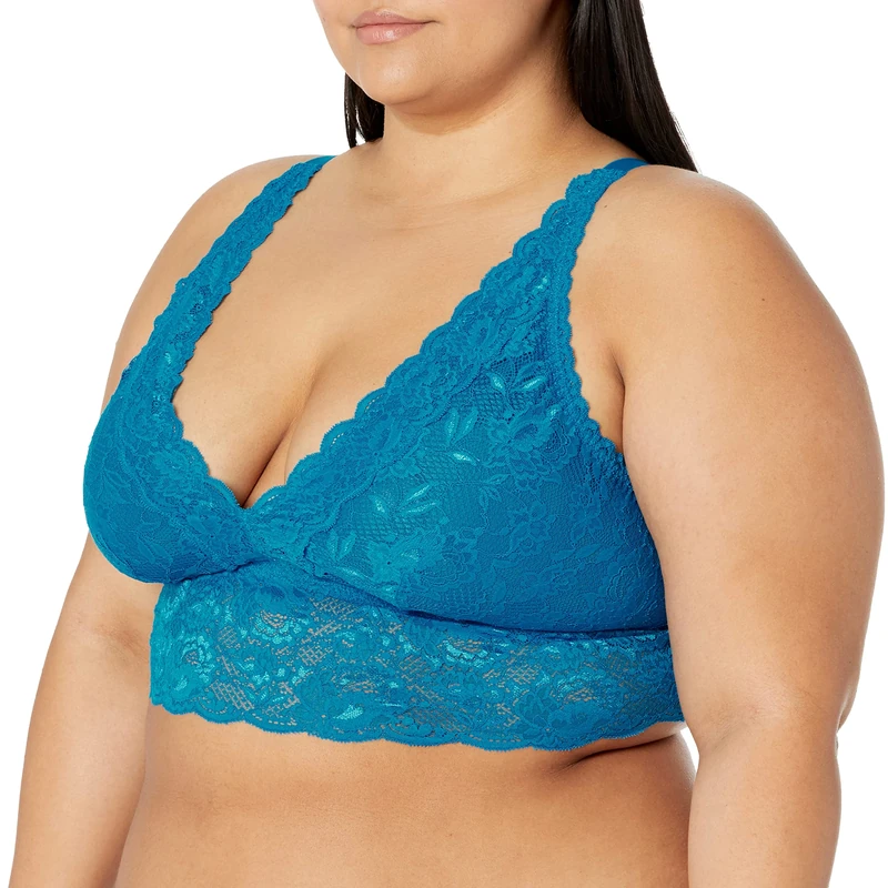 Cosabella Women's Plus Size Say Never Extended Plungie Bralette, Udaipur Blue, 3X