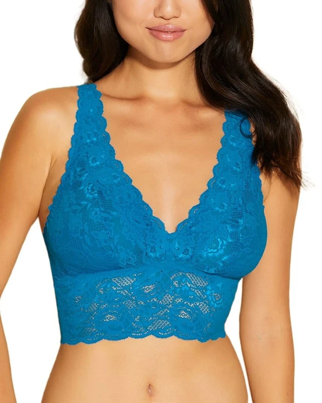 Cosabella Women's Say Never Plungie Longline Bralette Plunge Bra, Opaque, Udaipur Blue, M
