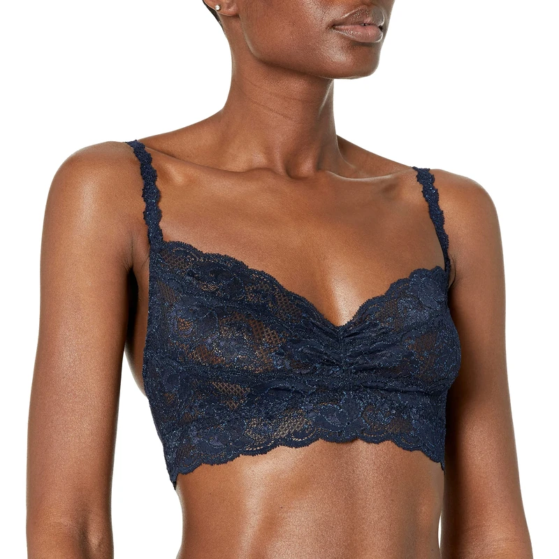 Cosabella Women's Say Never Metallics Sweetie Bralette, Nocturnal Blue, L
