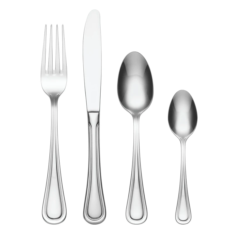 Oneida Barcelona Cutlery Set for 4 - Stainless Steel Cutlery Set, Heavy Weight & Mirror Finish, Rust Resistant & Dishwasher Safe Durable Flatware, Silver