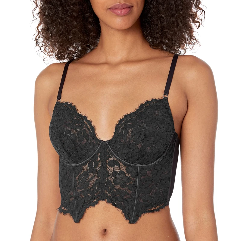 Cosabella Women's Magnolia Longline Underwire Bra, Black, 32B